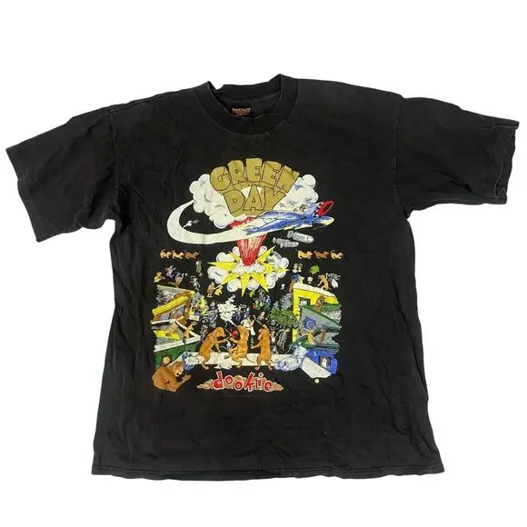 Green Day 1994 Dookie Tour Authentic Vintage Black Cotton Single Stitch Tee XL - Picture 1 of 7